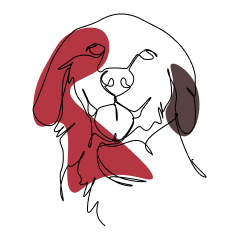 Strichgrafik Hund